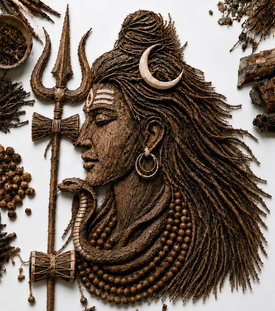 Shiva made out of twigs | ManMandirMantra